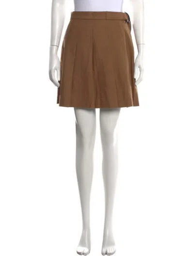 Pre-owned Weekend Max Mara Wool Mini Skirt In Brown
