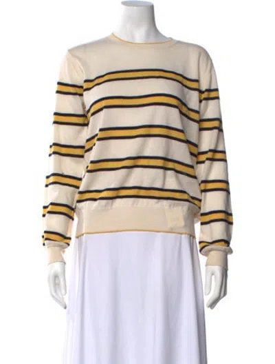 Pre-owned Weekend Max Mara Wool Striped Sweater In Neutrals/yellow
