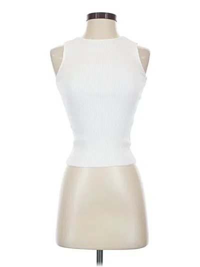 Pre-owned Weekend Sleeveless Top White Halter Neckline Tops