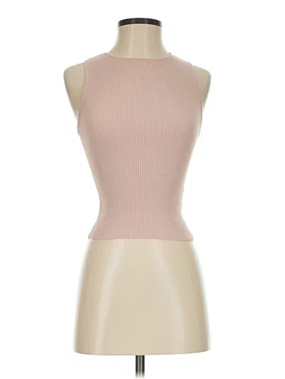 Pre-owned Weekend Tank Top Tan Halter Neckline Tops