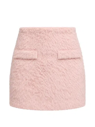 Weili Zheng Brushed-finish Flap-pocket Mini Skirt In Pink