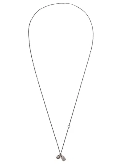 Werkstatt:münchen Werkstatt:munchen Mini Two Tags Necklace In Silver