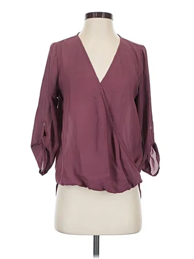 Pre-owned West Kei 3/4 Sleeve Blouse In Burgundy