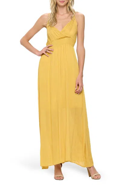 West Kei Solid Sleeveless Gauze Maxi Dress In Mango