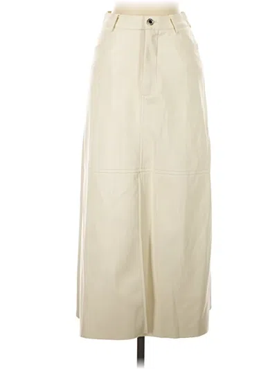 Pre-owned Weworewhat Faux Leather Skirt In Ivory