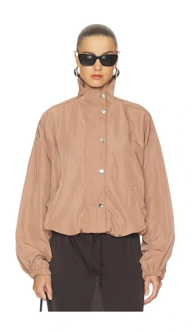 Weworewhat Funnel Neck Bomber Jacket In Umber