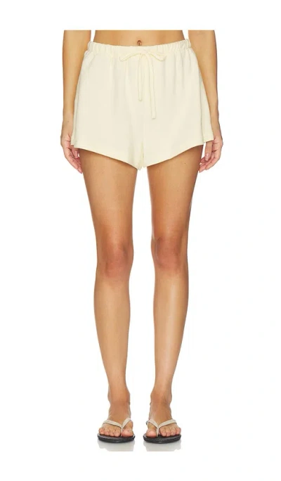 Weworewhat Paperbag Short In Pale Yellow