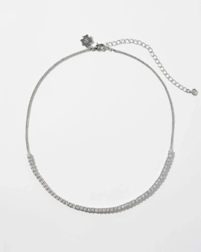 White House Black Market Tennis Chain Necklace |  In Silver
