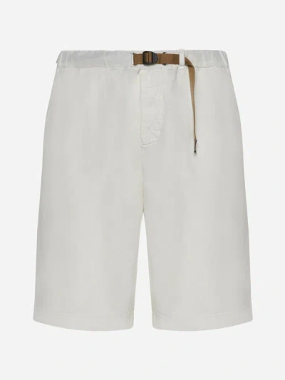 White Sand Lyocell, Linen And Cotton Trousers In White