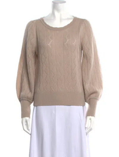 Pre-owned White + Warren Cashmere Patterned Sweater In Neutrals