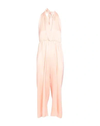 White Wise Woman Jumpsuit Salmon Pink Size L Polyester