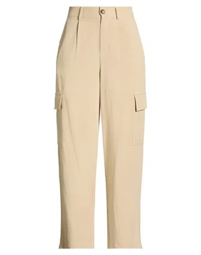 White Wise Woman Pants Beige Size 8 Viscose, Linen In Brown