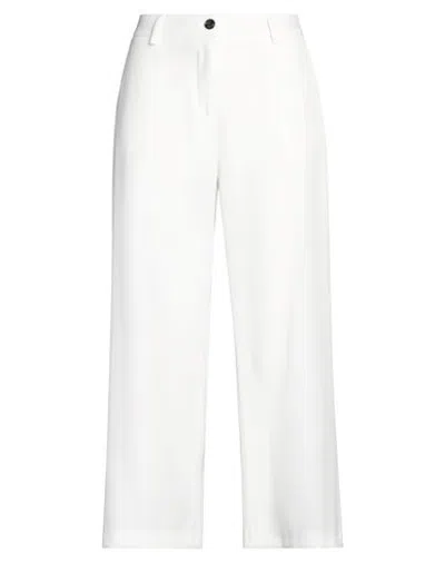 White Wise Woman Pants White Size 2 Polyester, Elastane