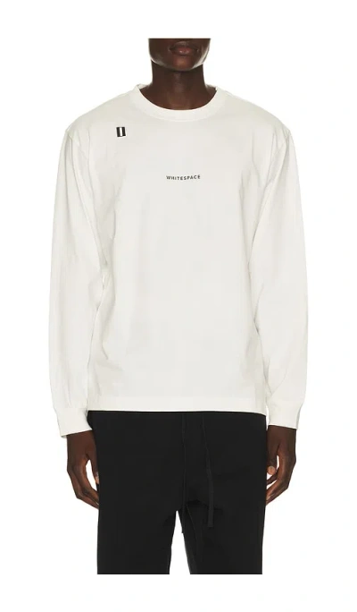 Whitespace Premium Graphic Long Sleeve Tee In Whisper White