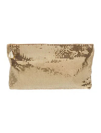 Pre-owned Whiting & Davis Metal Clutch In Gold
