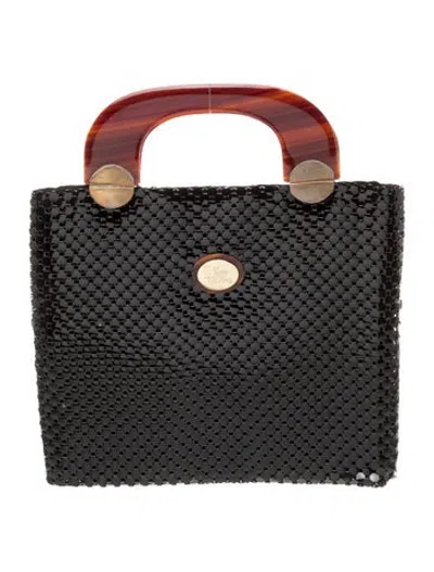 Pre-owned Whiting & Davis Metal Top Handle Bag In Black
