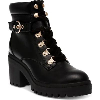 Wild Pair Women's  Bridgitt Boots Black Platform Block Heel Ankle Zap2231