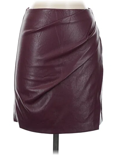 Pre-owned Wilfred Faux Leather Skirt In Burgundy