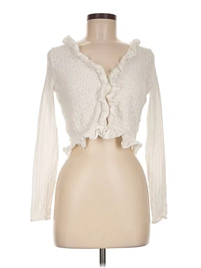 Pre-owned Willow & Wind Long Sleeve Top Ivory Sweetheart Neckline Tops