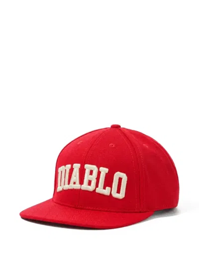 Willy Chavarria Diablo-embroidered Cap In Red