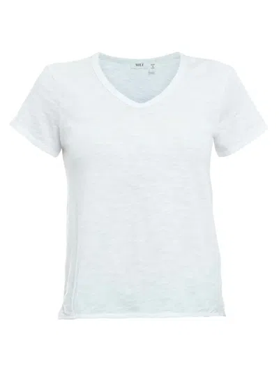 Wilt Women's V-neck Short Sleeve Shrunken Boyfriend Tee In White