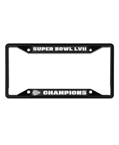 Wincraft Kansas City Chiefs Super Bowl Lvii Champions Metal Laser Cut License Plate Frame In Black