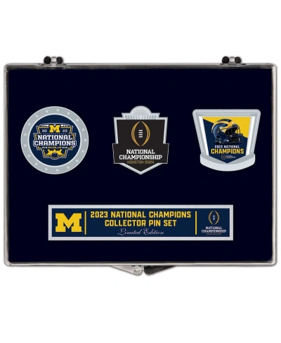 Wincraft Michigan Wolverines College Football Playoff 2023 National Champions Three-piece Collector Pin Set In Multi
