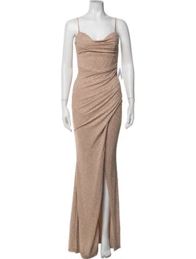 Pre-owned Windsor Cowl Neck Long Dress W/ Tags In Neutrals