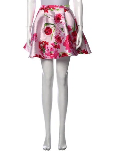 Pre-owned Windsor Floral Print Mini Skirt In Pink
