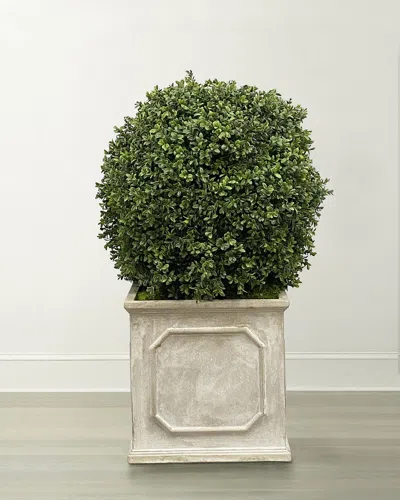 Winward Faux Boxwood Ball Topiary Plant In Planter, 36"t