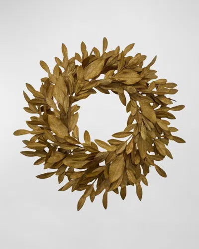 Winward Golden Eucalyptus And Magnolia Leaf Wreath, 36"