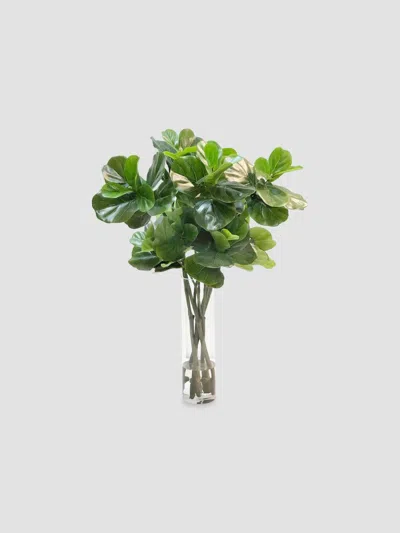 Winward Home Imitation Fiddle Leaf In Vase In Green