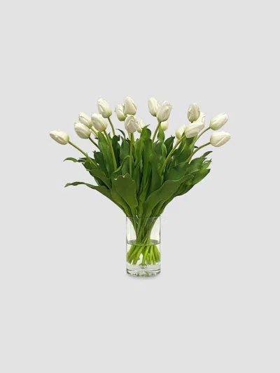Winward Home Imitation Tulips In Vase In Green