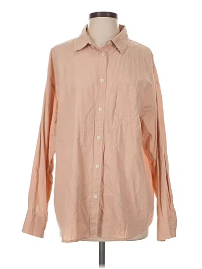 Pre-owned Wishlist Long Sleeve Button Down Shirt In Tan