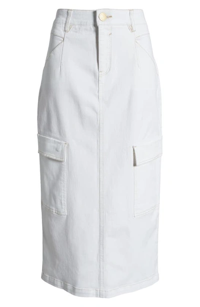 Wit & Wisdom 'ab'solution Cotton Cargo Midi Skirt In White