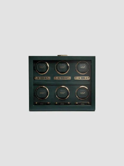 Wolf British Racing Green 6-piece Watch Winder