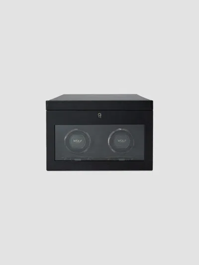 Wolf Designs British Racing Double Watch Winder In Black