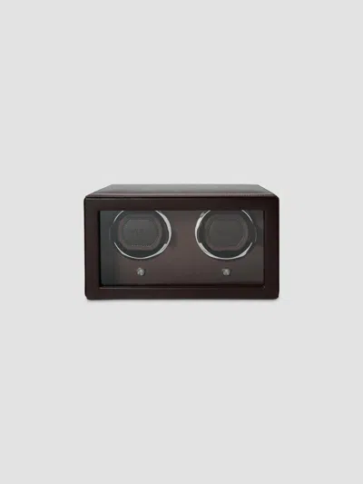Wolf Designs Cub Double Watch Winder With Cover In Brown