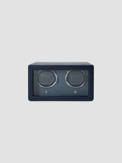 Wolf Designs Cub Double Watch Winder With Cover In Navy