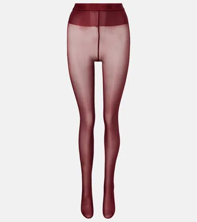 Wolford Neon Tights In Burgundy