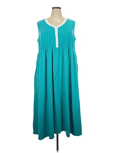 Pre-owned Woman Within Casual Dress In Teal
