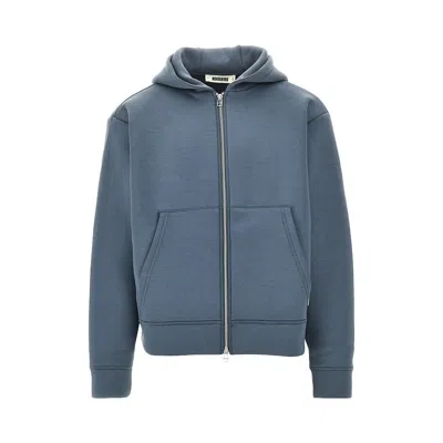 Woodbird Wbfuji Scuba Full-zip Hoodie In Blue