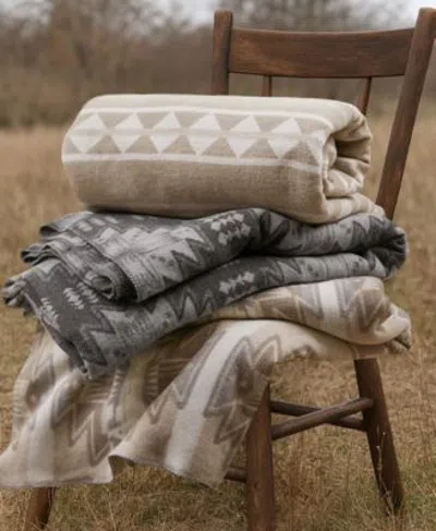 Woolrich Alberta Cotton Blend Breathable Blanket In Neutral Aztec