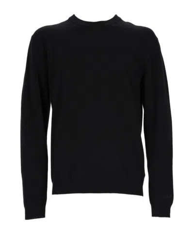 Woolrich Crewneck Knitted Sweater In Black