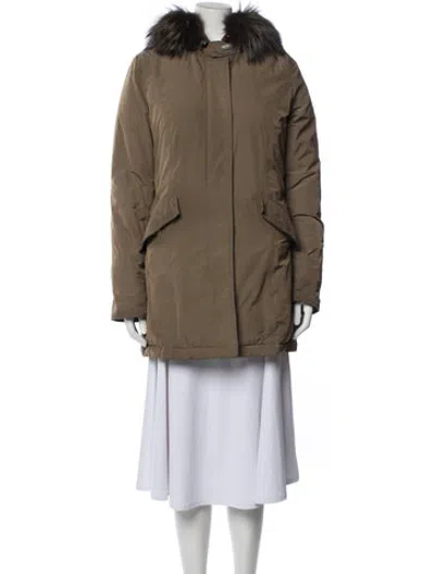 Pre-owned Woolrich Down Jacket In Green