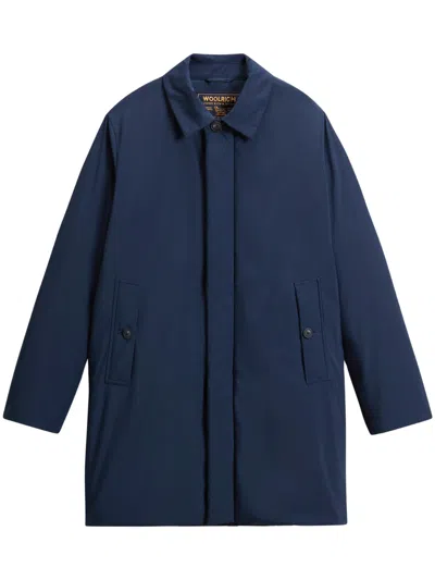 Woolrich Duck Down Puffer Coat For Men In Blue