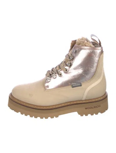 Pre-owned Woolrich Leather Combat Boots In Neutrals