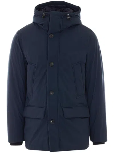 Woolrich Men's Quilted Down Puffer Coat In Blue