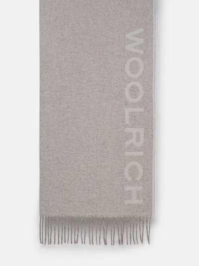Woolrich Sciarpa Logo In Cream