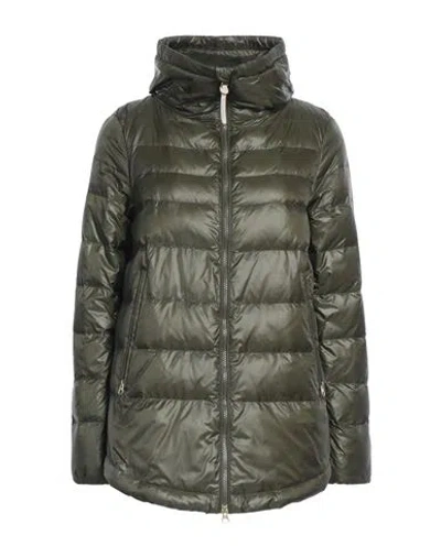 Woolrich Woman Down Jacket Military Green Size S Polyamide